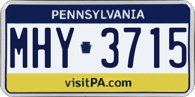 PA license plate MHY3715