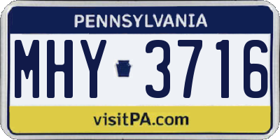 PA license plate MHY3716