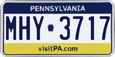 PA license plate MHY3717