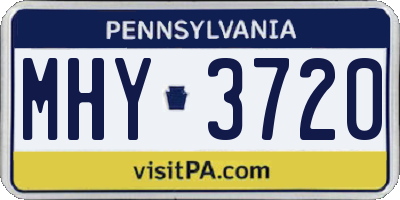 PA license plate MHY3720