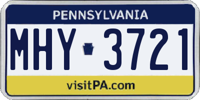 PA license plate MHY3721