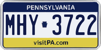 PA license plate MHY3722