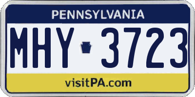 PA license plate MHY3723