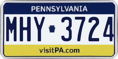 PA license plate MHY3724