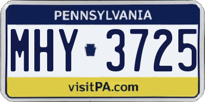 PA license plate MHY3725