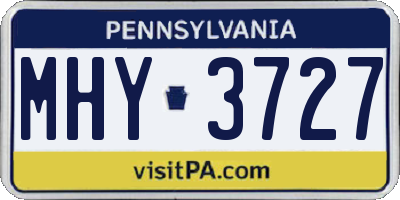 PA license plate MHY3727