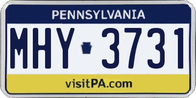 PA license plate MHY3731