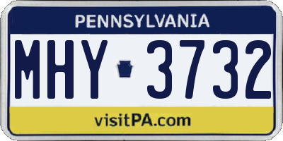 PA license plate MHY3732