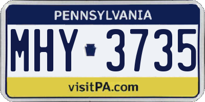 PA license plate MHY3735