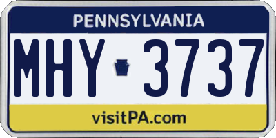PA license plate MHY3737