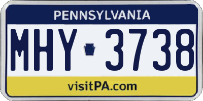 PA license plate MHY3738