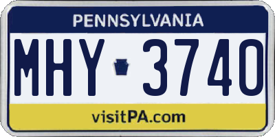 PA license plate MHY3740