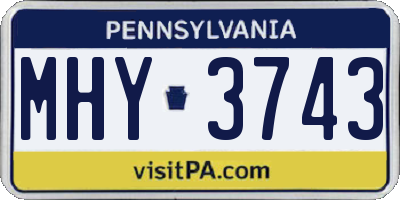 PA license plate MHY3743