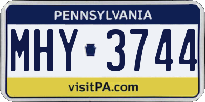 PA license plate MHY3744