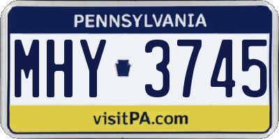 PA license plate MHY3745