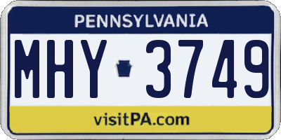 PA license plate MHY3749
