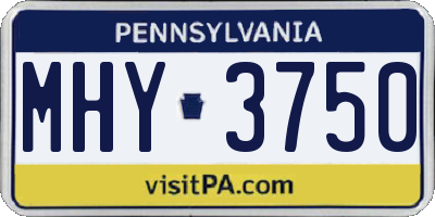 PA license plate MHY3750