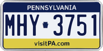 PA license plate MHY3751