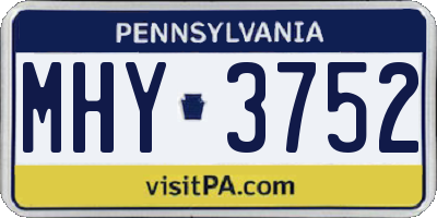 PA license plate MHY3752