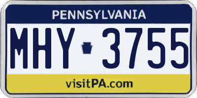 PA license plate MHY3755
