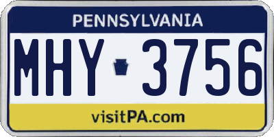 PA license plate MHY3756