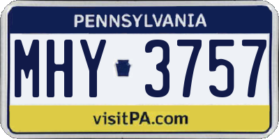 PA license plate MHY3757