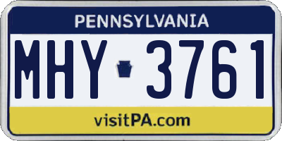 PA license plate MHY3761