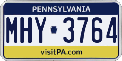 PA license plate MHY3764