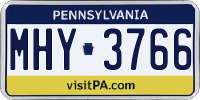 PA license plate MHY3766