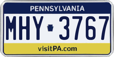 PA license plate MHY3767