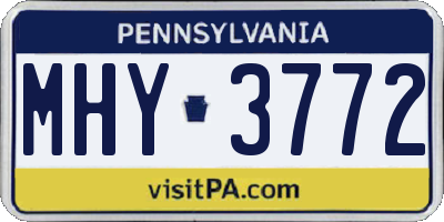 PA license plate MHY3772