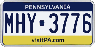 PA license plate MHY3776