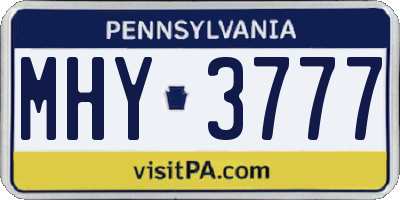 PA license plate MHY3777