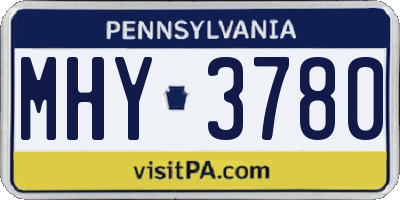 PA license plate MHY3780