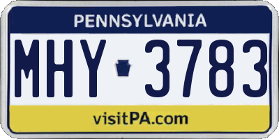 PA license plate MHY3783