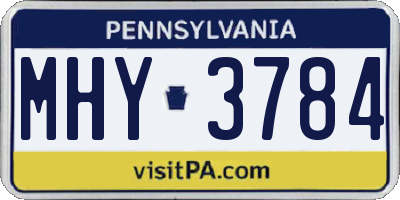 PA license plate MHY3784