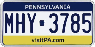 PA license plate MHY3785