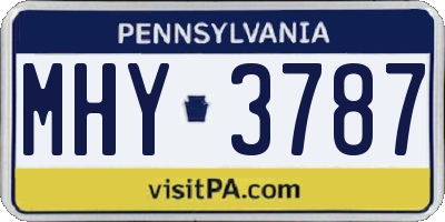PA license plate MHY3787