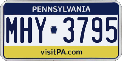 PA license plate MHY3795
