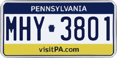 PA license plate MHY3801