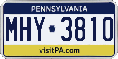 PA license plate MHY3810