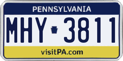PA license plate MHY3811