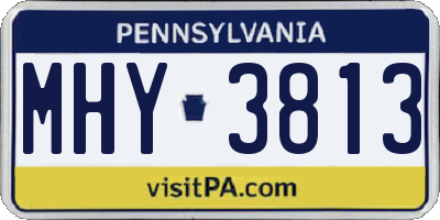 PA license plate MHY3813