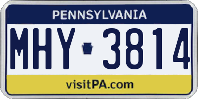 PA license plate MHY3814