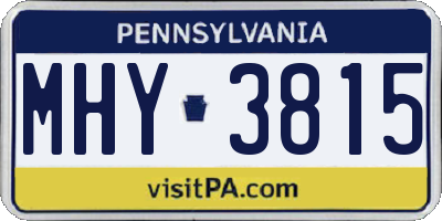 PA license plate MHY3815