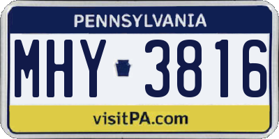 PA license plate MHY3816