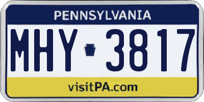 PA license plate MHY3817