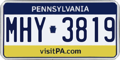 PA license plate MHY3819