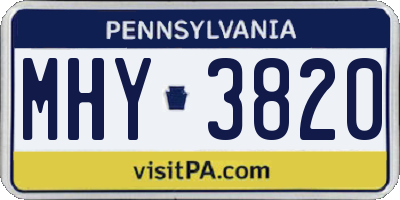 PA license plate MHY3820