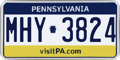 PA license plate MHY3824